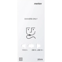 Central plate for shaver socket, polar white, glossy, System M