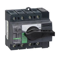 SCHNEIDER ELECTRIC Switch disconnector, INS63 , 63A, standard version with black rotary handle, 4P