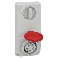 Индустриален контакт с блокировка, Mureva PK, монтаж в табло, 16A, 3P+N+E, 400V, IP44