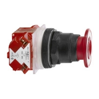 PB plastic mushr 41mm red push 1NC