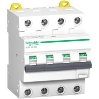 SCHNEIDER ELECTRIC Прекъсвач за остатъчен ток със защита A9 iC60 RCBO 4P C 20A 30mA AC 6000A