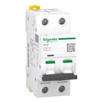 SCHNEIDER ELECTRIC Миниатюрен автоматичен прекъсвач Acti9 iC60H, 2P, 4A, крива D