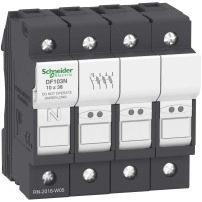 SCHNEIDER ELECTRIC Разединител/носач TeSys DF, 3P+N 32A, за предпазители 10x38 mm