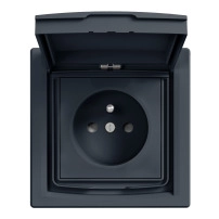SCHNEIDER ELECTRIC Френски контакт със защита 16A, IP44, антрацит, ASFORA