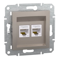 Комп. розетка 2хRJ45 cat5e UTP, бронз Asfora-2xRJ45 cat.5e UTP bronze