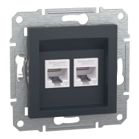 Компютърна розетка 2xRJ45 сat6  UTP,антрацит