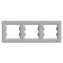 SCHNEIDER ELECTRIC Рамка тройна хориз. Алум. Asfora-horizontal 3-gang frame-alu