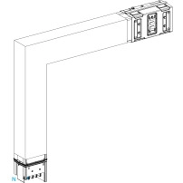 Elbow, Canalis KSA630, алуминий, 630A, sides A/B made to measure, to go downward, 3L+N+PE, бял RAL9001