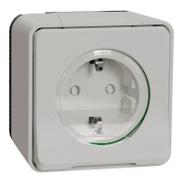 Контакт Шуко ОМ Бял безвин.Mureva outlet w sideE screwl surface wh