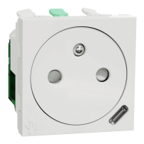 Контакт - заземяващ изход с USB C , 10.5 W, 5V, 2 модула, бял