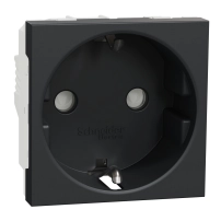 Контакт Шуко с ДЗ German Socket 2P+E 16A shuttered screw, антрацит