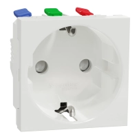 SCHNEIDER ELECTRIC New Unica - Единичен контакт Шуко с детска защ., 2P+E 16A 250V, бял