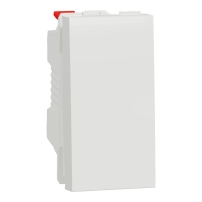 Бутон, New unica + бутон NO, 10A, 1 модул, безвинтово свързване, антибактериален, IP4X, бял
