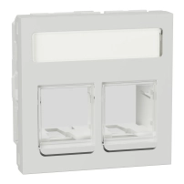 Капачка за New unica, 2xRJ45, DPM, 2m, прав, със защита, бял