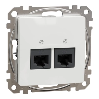 SCHNEIDER ELECTRIC Двойна розетка DATA CAT 6 UTP, Sedna, RJ45, бяла