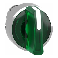 SCHNEIDER ELECTRIC Head for illuminated selector switch, green handle, 22mm, LED, 3 pos., stay put